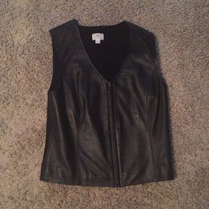 Black leather vest